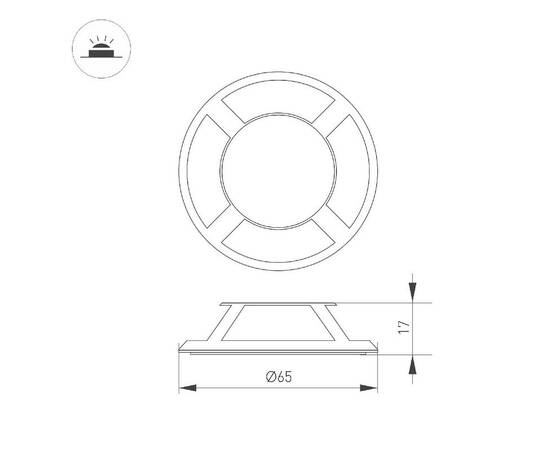 Накладка Arlight ART-DECK-CAP-LID4-R65 (SL, STEEL) 045353, изображение 4