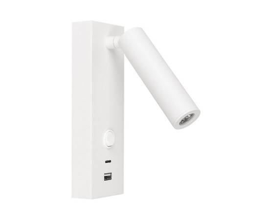 Спот Arlight SP-BED-CHARGE-S60x125-3W Warm3000 (WH, 20 deg, 230V, USB-A, USB-C) 031394(1)