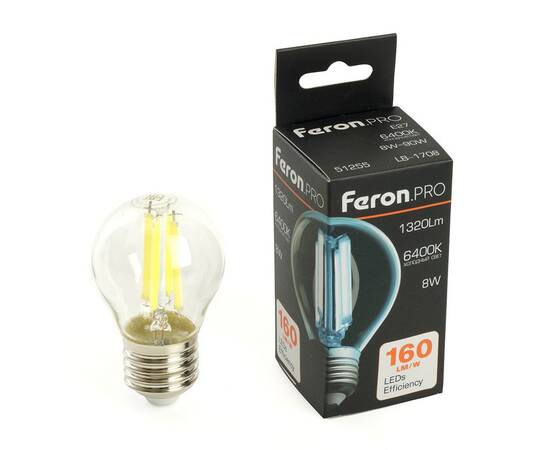 Лампа светодиодная Feron LB-1708 E27 8W 6400K 51255