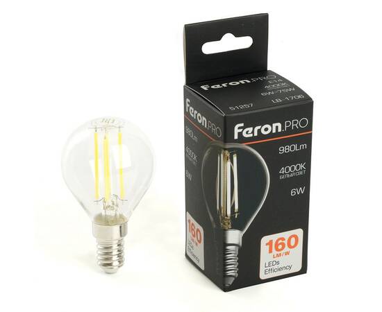Лампа светодиодная Feron LB-1706 E14 6W 4000K 51257