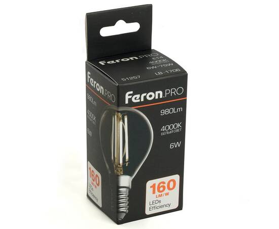 Лампа светодиодная Feron LB-1706 E14 6W 4000K 51257, изображение 8