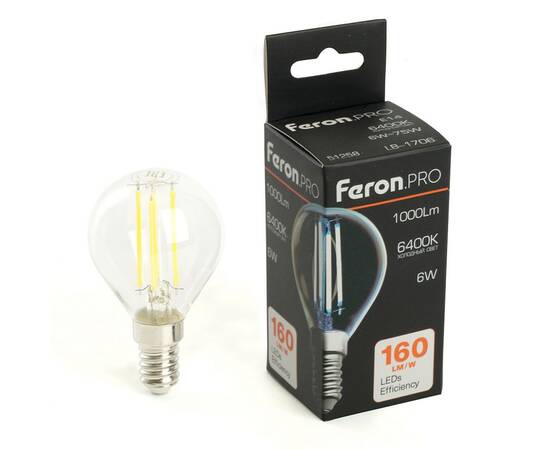 Лампа светодиодная Feron LB-1706 E14 6W 6400K 51258