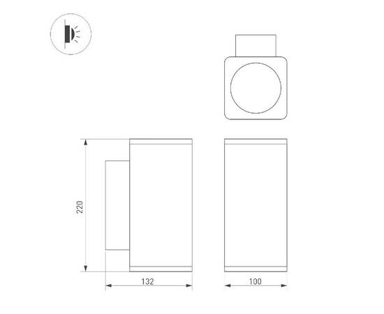 Уличный настенный светильник Arlight LGD-EVO-WALL-TWIN-S100x100-2x12W Day4000 (GR, 44 deg, 230V) 046, изображение 5