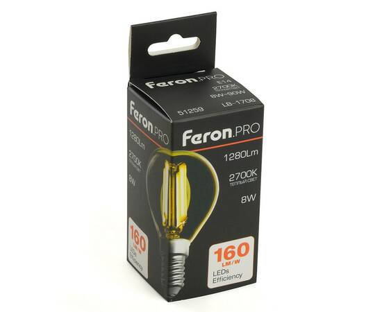 Лампа светодиодная Feron LB-1708 E14 8W 2700K 51259, изображение 10