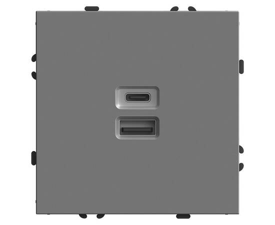 Розетка 2-местная USB + Type C Stekker Эмили RST10-5115-10 49957