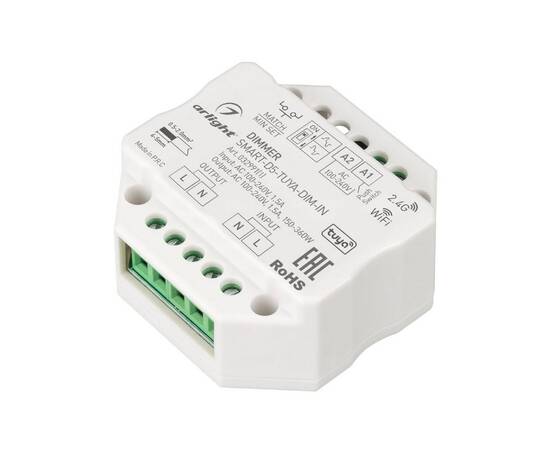 Диммер Arlight SMART-D5-TUYA-DIM-IN (230V, 1.5A, TRIAC, WiFi, 2.4G) 032991(1)