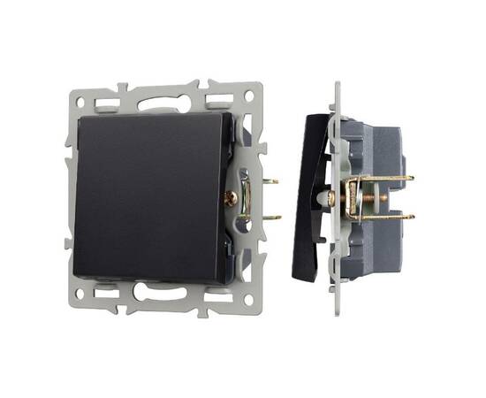 Механизм выключателя одноклавишный проходной Arlight SWT-MKP1-PL-BK (250V, 16A) 043715