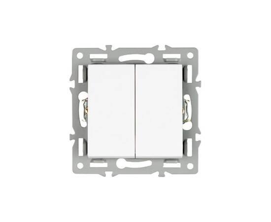 Механизм выключателя двухклавишный непроходной Arlight SWT-MK02-PL-WH (250V, 16A) 043724, изображение 3