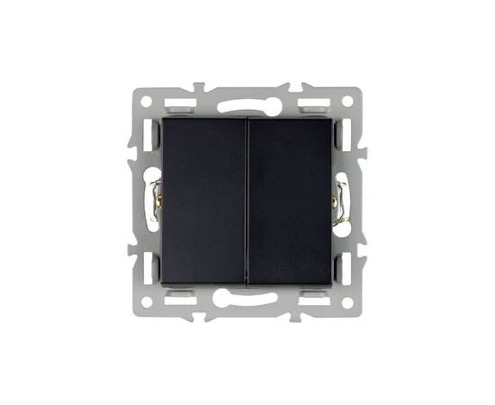 Механизм выключателя двухклавишный проходной Arlight SWT-MKP2-PL-BK (250V, 16A) 043728, изображение 2