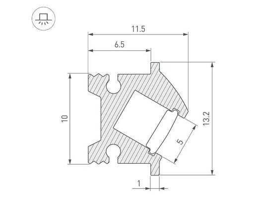 Профиль Arlight SL-BEVEL-H12-F13-2000 ANOD OLIVE GREY 045328, изображение 3