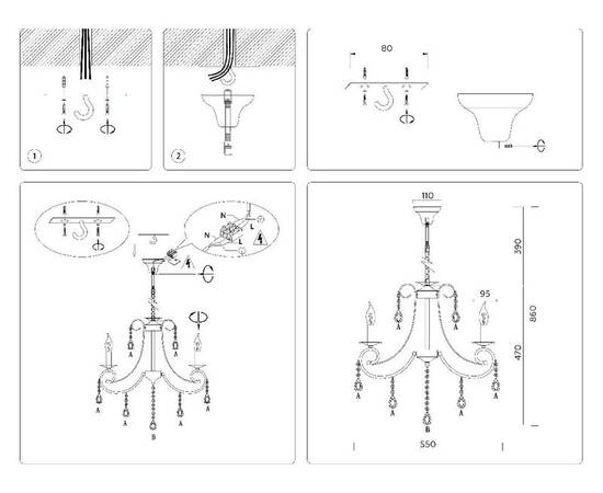 Подвесная люстра Ambrella Light Classic TR4916, изображение 3