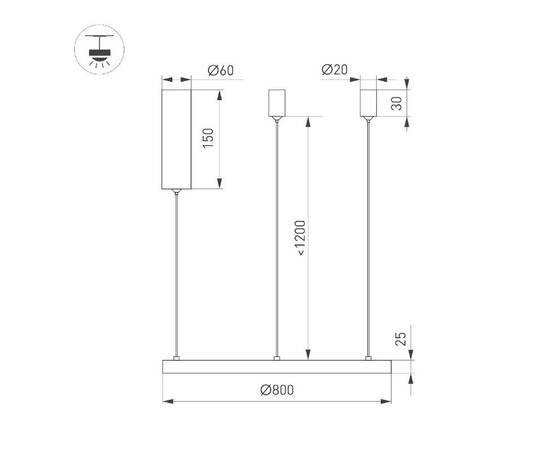 Подвесной светильник Arlight SP-CONGO-MULT-1-R800-42W Day4000 (BK, 120 deg, 230V) 046248, изображение 2