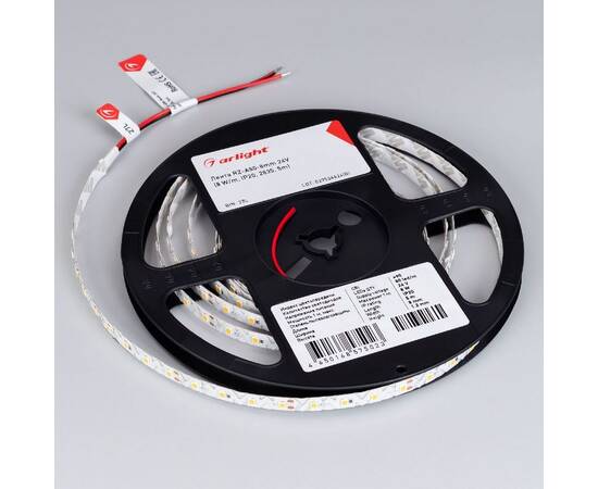 Светодиодная лента Arlight RZ-A80-8mm 24V White6000 (8 W/m, IP20, 2835, 5m) 046012, изображение 3