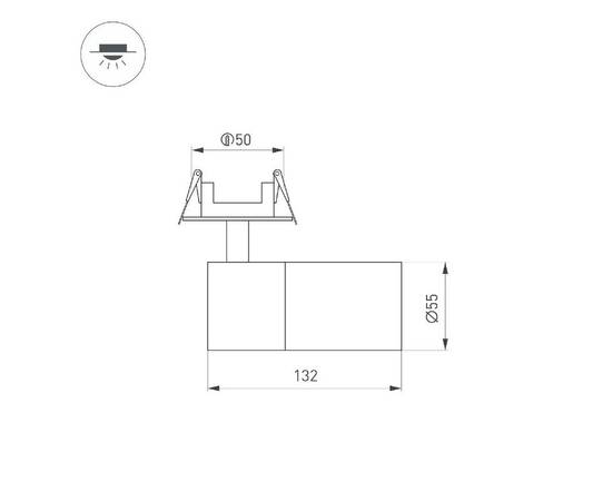 Встраиваемый спот Arlight LGD-ARTEMIS-BUILT-FLAP-R55-12W Warm3000 051796, изображение 6