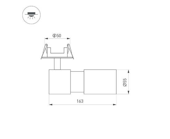 Встраиваемый спот Arlight LGD-ARTEMIS-BUILT-FLAP-R55-12W Warm3000 051797, изображение 6