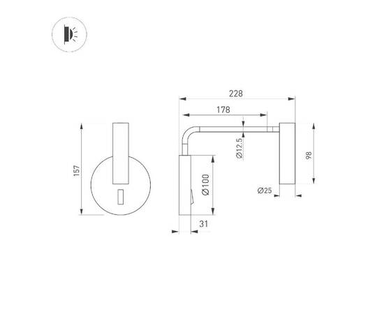Бра Arlight SP-VERDI-LONG-WALL-3W Warm3000 051666, изображение 2