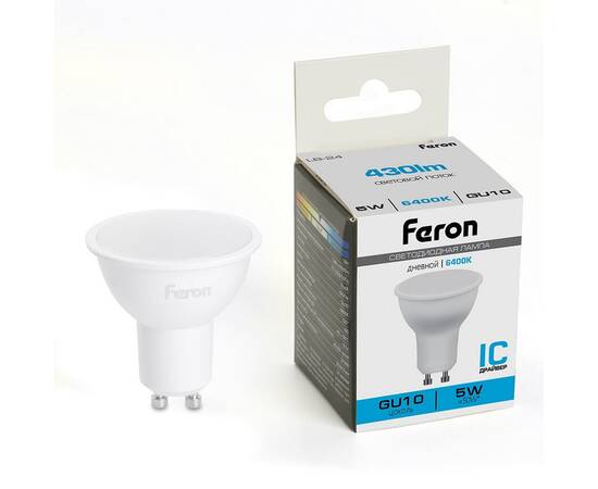 Лампа светодиодная Feron LB-24 GU10 5W 6400K 51217