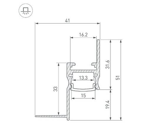 Алюминиевый профиль Arlight ARH-СEIL-S14-SHADOW-2000 BLACK 047183, изображение 2