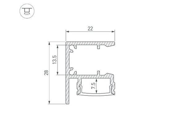 Алюминиевый профиль Arlight WALL-2228-2000 ANOD 050466, изображение 5