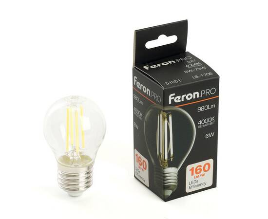Лампа светодиодная Feron LB-1706 E27 6W 4000K 51251