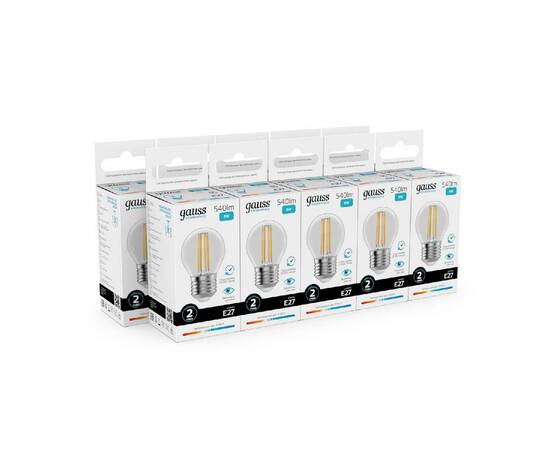 Лампа светодиодная Gauss Filament Elementary E27 8W 4100K 52228, изображение 3