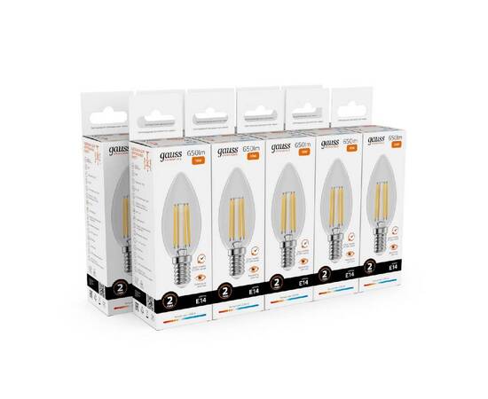 Лампа светодиодная Gauss Filament Elementary E14 10W 2700K 32110, изображение 3