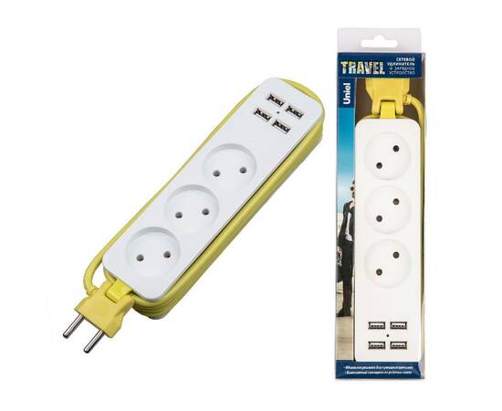 Удлинитель Uniel S-CT3-1,8U WHITE/GREEN UL-00011136