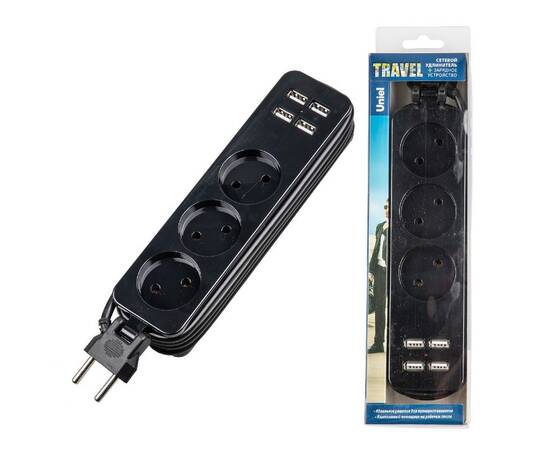 Удлинитель Uniel S-CT3-1,8U BLACK UL-00011137