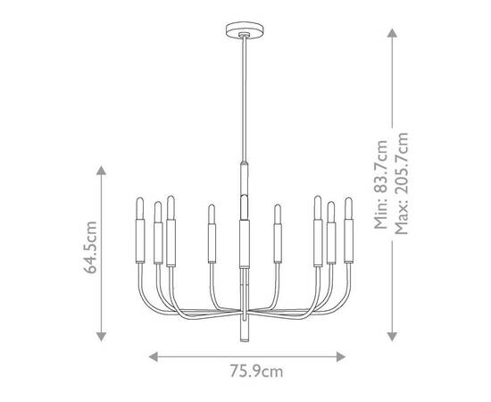 Люстра на штанге Feiss Brianna FE-BRIANNA9-PN, изображение 5