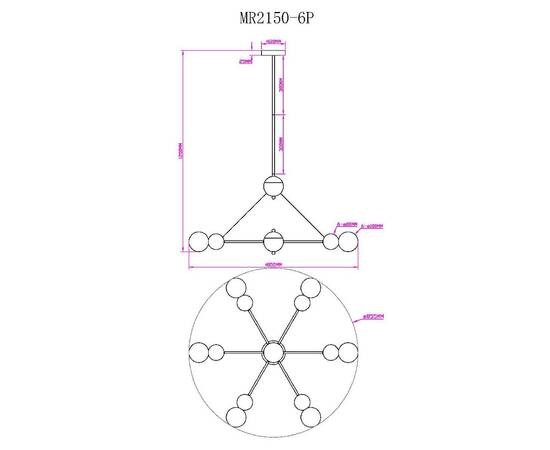 Подвесная люстра Myfar Paulo MR2150-6P, изображение 8