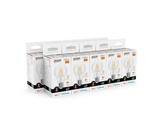 Лампа светодиодная Gauss Filament Elementary E27 7W 2700K 22217, изображение 3