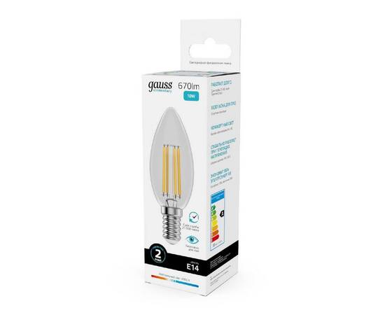 Лампа светодиодная Gauss Filament Elementary E14 10W 4100K 32120, изображение 4