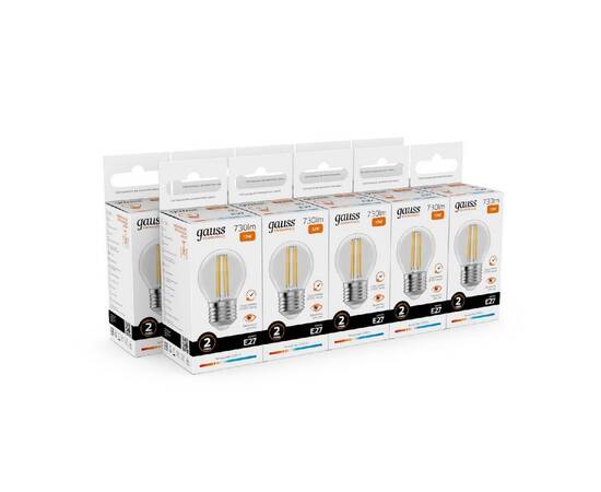 Лампа светодиодная Gauss Filament Elementary E27 12W 2700K 52212, изображение 3