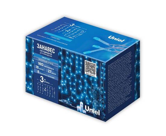 Гирлянда Занавес Uniel ULD-C3020-160/DTA BLUE IP20 UL-00012125, изображение 14