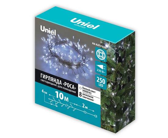 Гирлянда Роса Uniel ULD-S1000-250/DTA WHITE IP20 DEWDROP UL-00012123, изображение 2