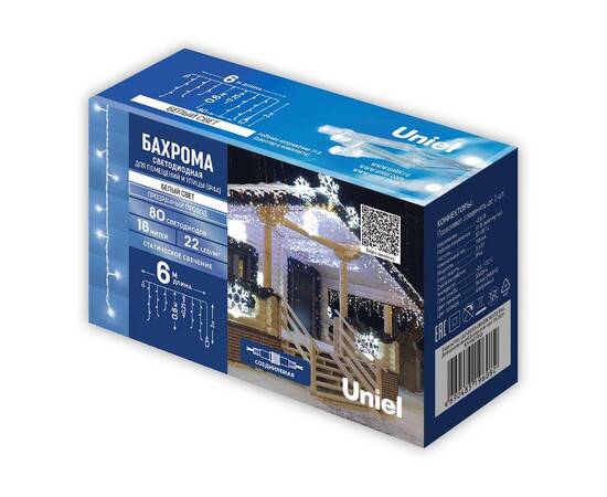 Гирлянда Бахрома Uniel ULD-B6006-080/STK WHITE IP44 UL-00012074, изображение 2