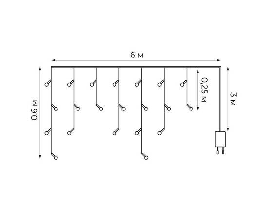 Гирлянда Бахрома Uniel ULD-B6006-080/STK WHITE IP44 UL-00012074, изображение 9