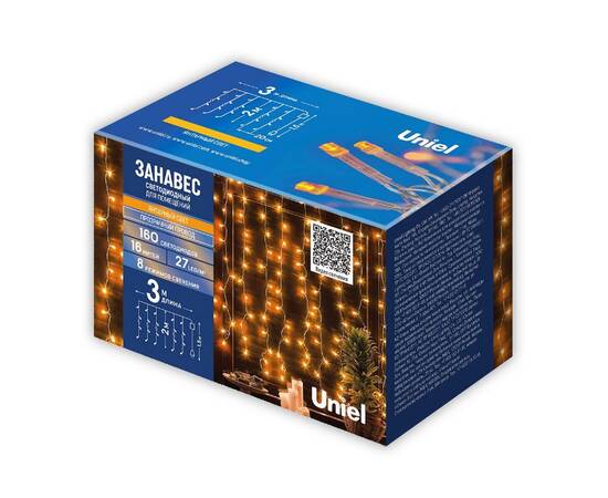 Гирлянда Занавес Uniel ULD-C3020-160/DTA AMBER IP20 UL-00012095, изображение 14