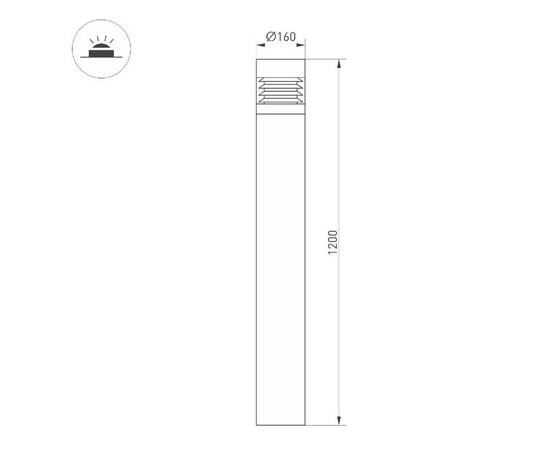 Ландшафтный светильник Arlight LGD-FRESNEL-BOLL-H1200-20W Warm3500-MIX 047688, изображение 7