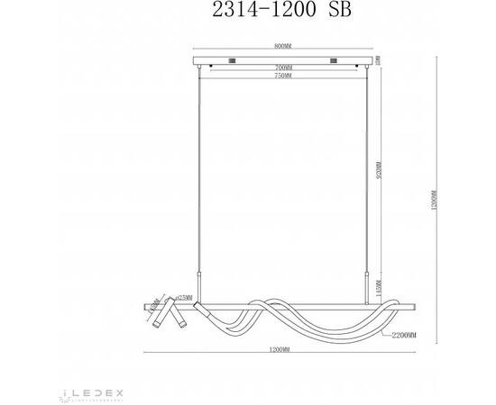 Подвесной светильник iLedex Cross 2314-1200 SB, изображение 2