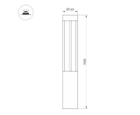 Ландшафтный светильник Arlight LGD-CASTELLO-BOLL-H1000-20W Warm3500-MIX 047685, изображение 8