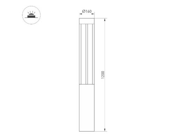 Ландшафтный светильник Arlight LGD-CASTELLO-BOLL-H1200-20W Warm3500-MIX 047686, изображение 8