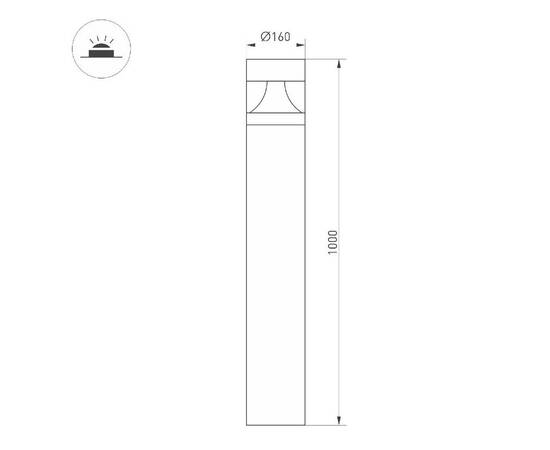 Ландшафтный светильник Arlight LGD-LANDMARK-BOLL-H1000-20W Warm3500-MIX 047691, изображение 8