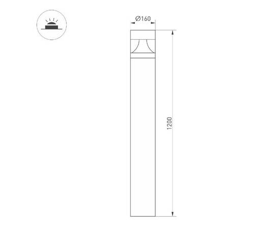 Ландшафтный светильник Arlight LGD-LANDMARK-BOLL-H1200-20W Warm3500-MIX 047692, изображение 8