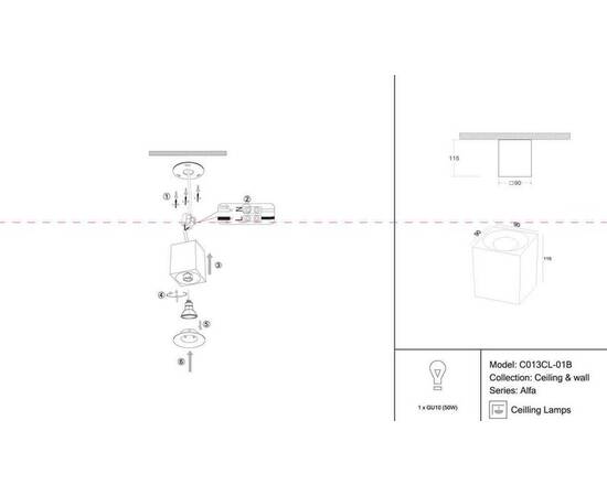 Потолочный светильник Maytoni Alfa C013CL-01B, изображение 5