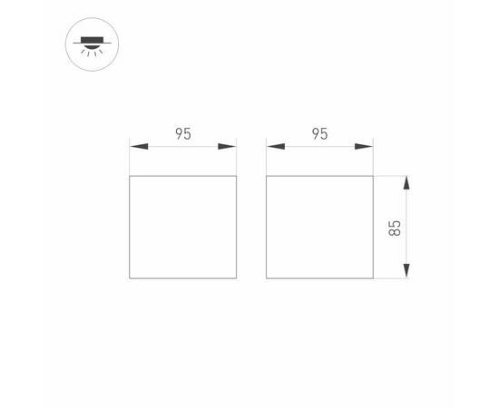 Потолочный светодиодный светильник Arlight SP-Orient-Surface-TC-S95x95-20W Warm3000 031866, изображение 4