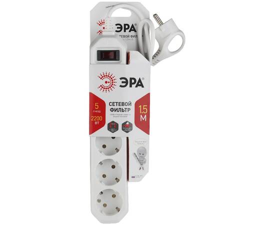 Сетевой фильтр Эра USF-5es-1.5m-W Б0019031, изображение 2