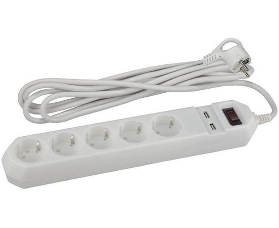 Сетевой фильтр Эра USF-5es-1.5m-USB-W Б0019037