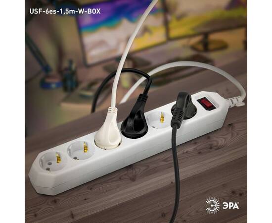Сетевой фильтр Эра USF-6es-1,5m-W-BOX Б0037260, изображение 6
