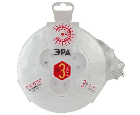 Удлинитель электрический Эра UR-3-3m-W Б0019038, изображение 2
